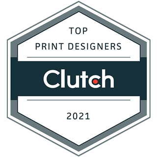 A badge that says top print designers clutch 2021