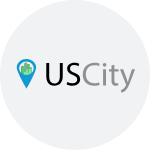 The us city logo is in a circle on a white background.
