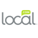 A logo for local.com with a green speech bubble.