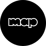 A black circle with the word map on it.