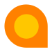 An orange circle with a yellow circle in the middle on a white background.