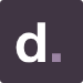 A white letter d is on a purple background.