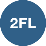 A blue circle with the word 2fl in white letters.