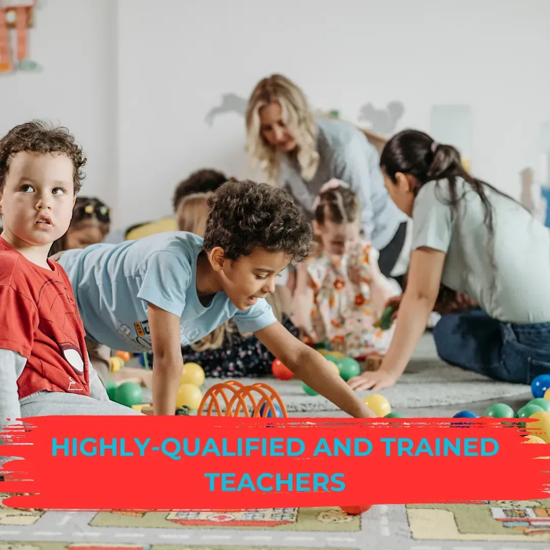 A group of children are playing with toys on the floor.