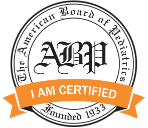 badge for American Board of Pediatrics certification