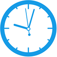 blue icon of clock