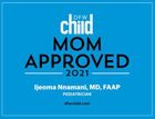 badge for DFW Mom-Approved Doctor 2021 for Ijeoma Nnamani, MD FAAP