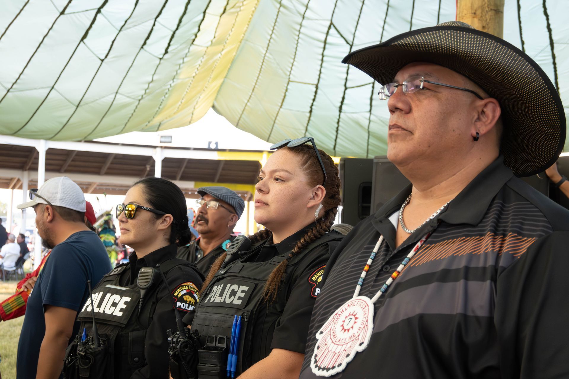 MFNPS-Manitoba First Nations Police Service - First nations community event with officer
