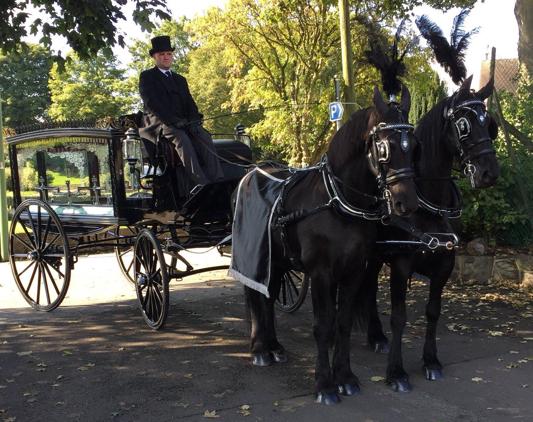 Traditional horse-drawn hearses