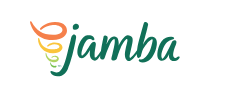 The jamba logo is green and orange and has a swirl in the middle.