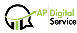 AP Digital Service Black and Green Logo with Text