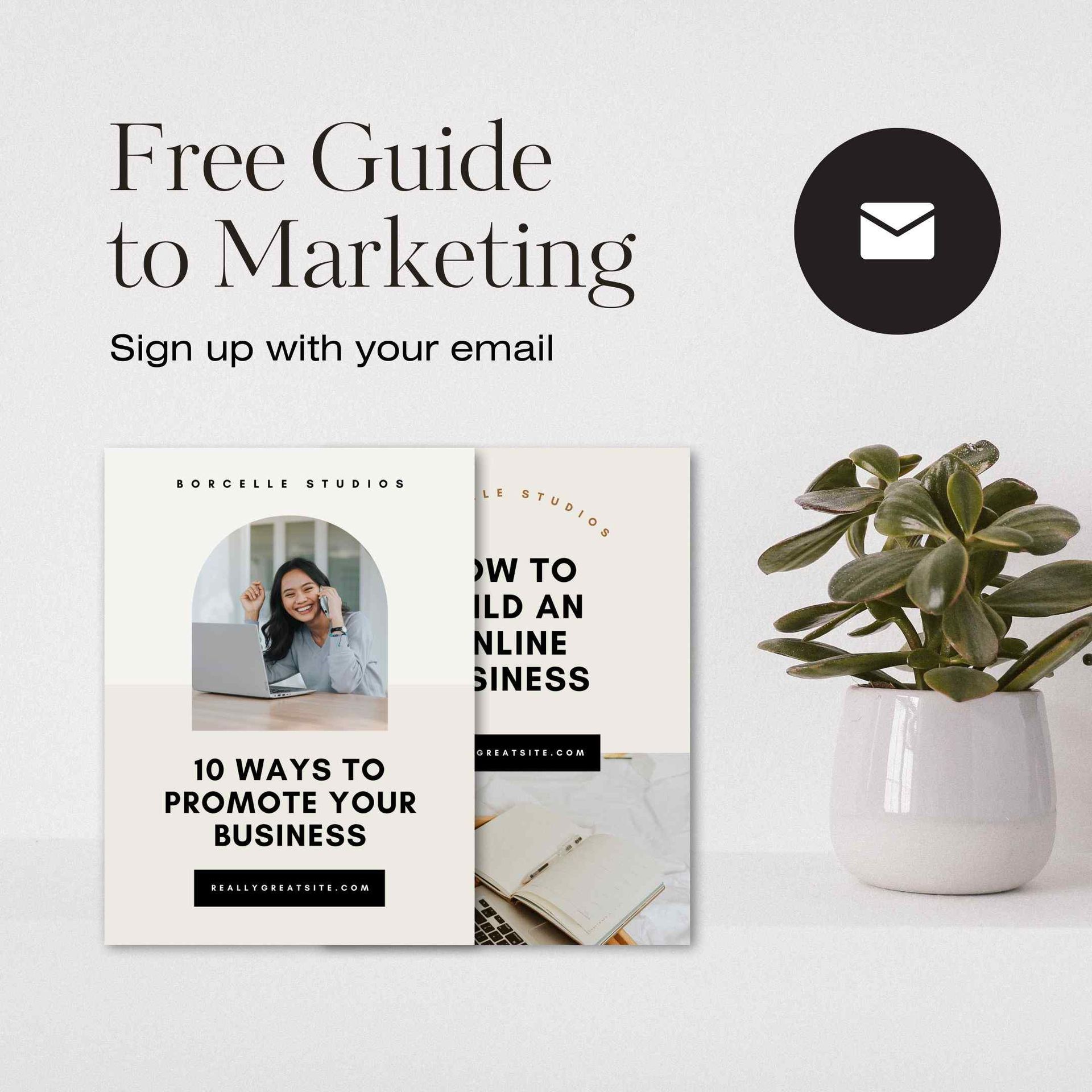 Call to Action Sign Up With Email to Get Free Marketing Guide Resource Example