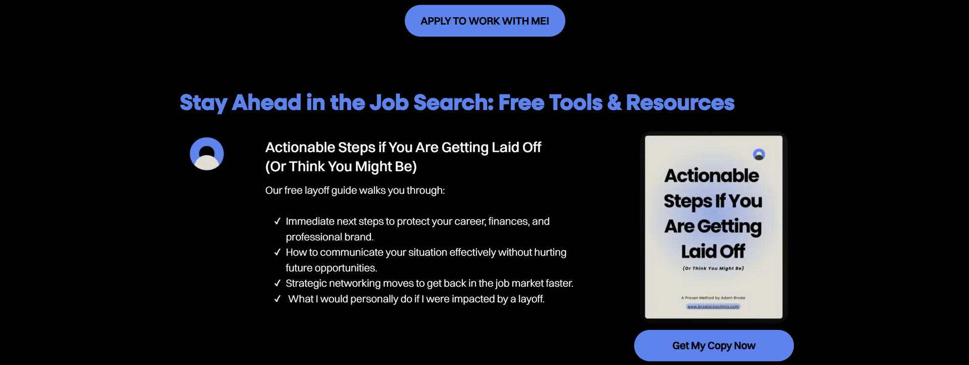 Funnel Website Home Page Directs Leads To Apply and Lead Magnets