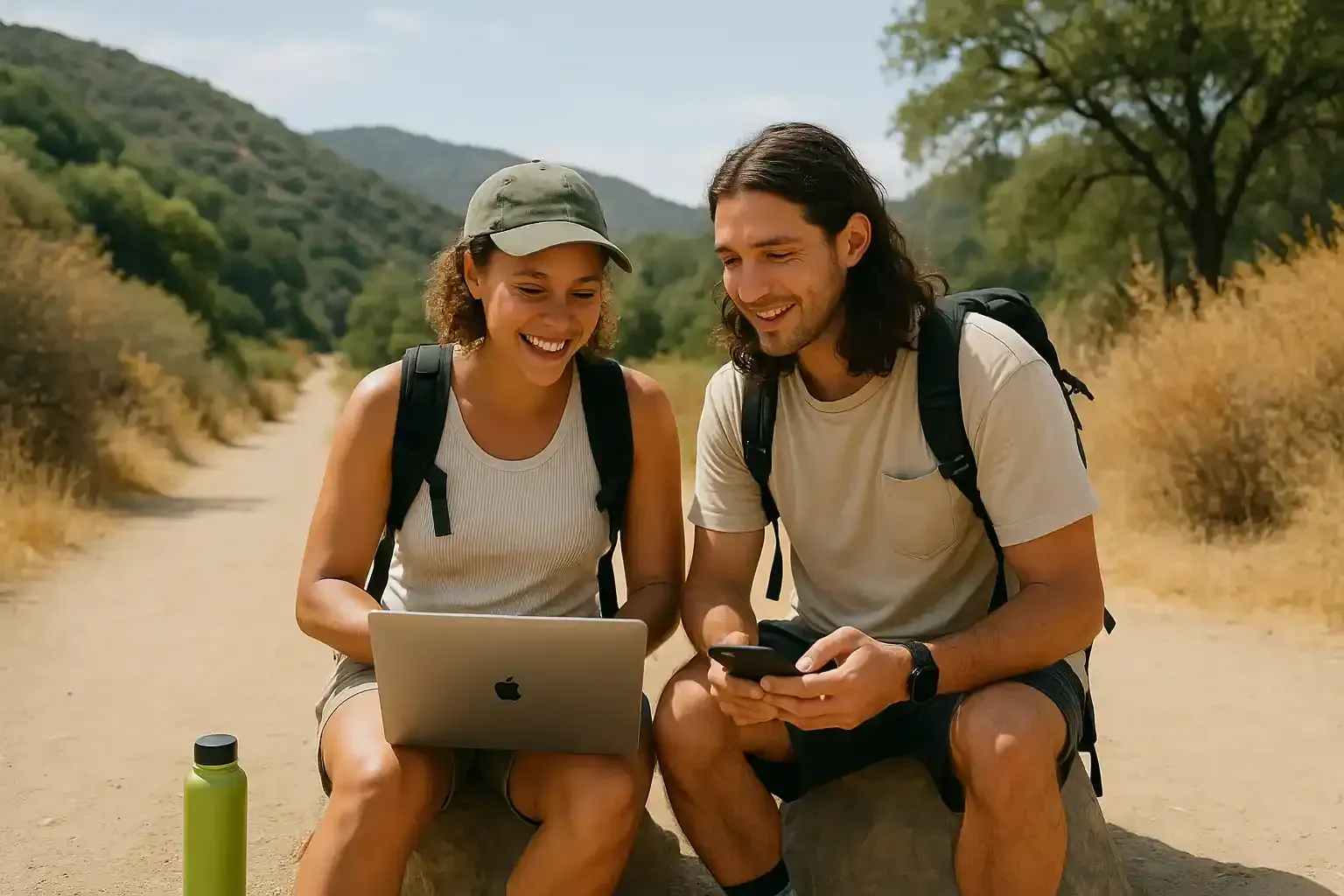 Man and Woman work together on SEO to compound lead generation 