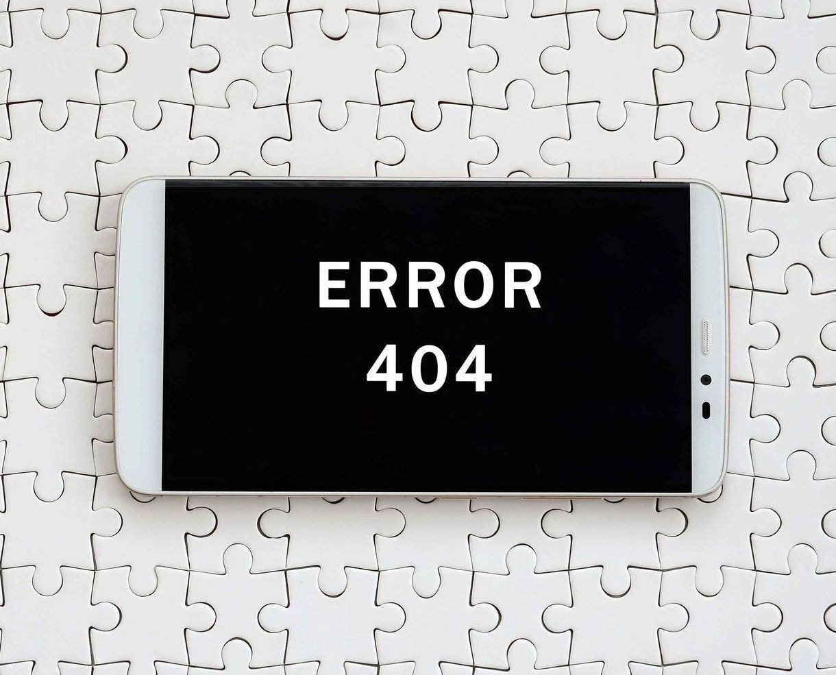 Web Page 404 Error on Smartphone