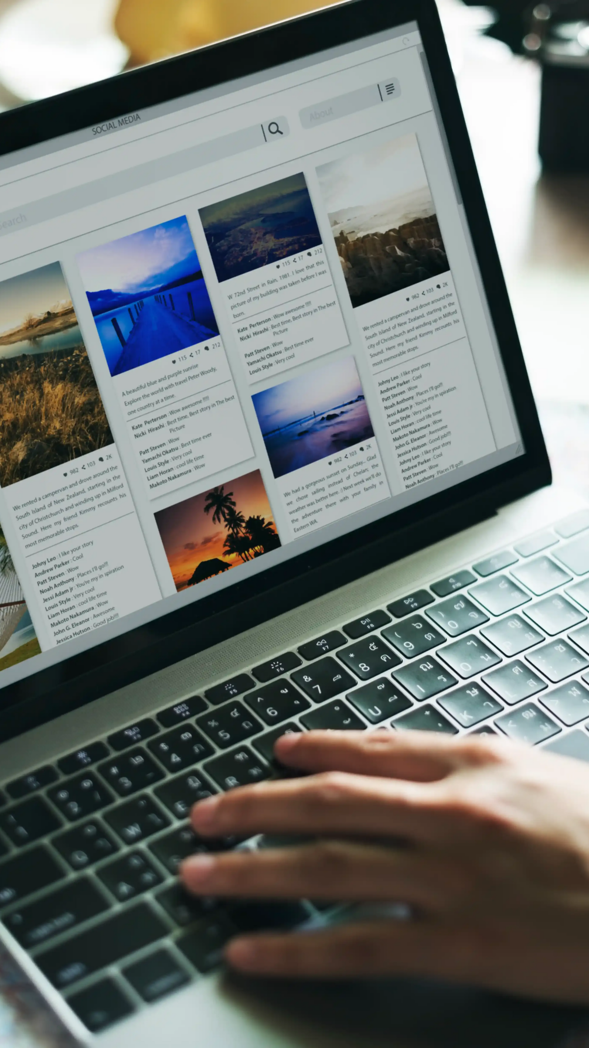 Person using laptop, browsing a website learning more about SEO monthly retainers.