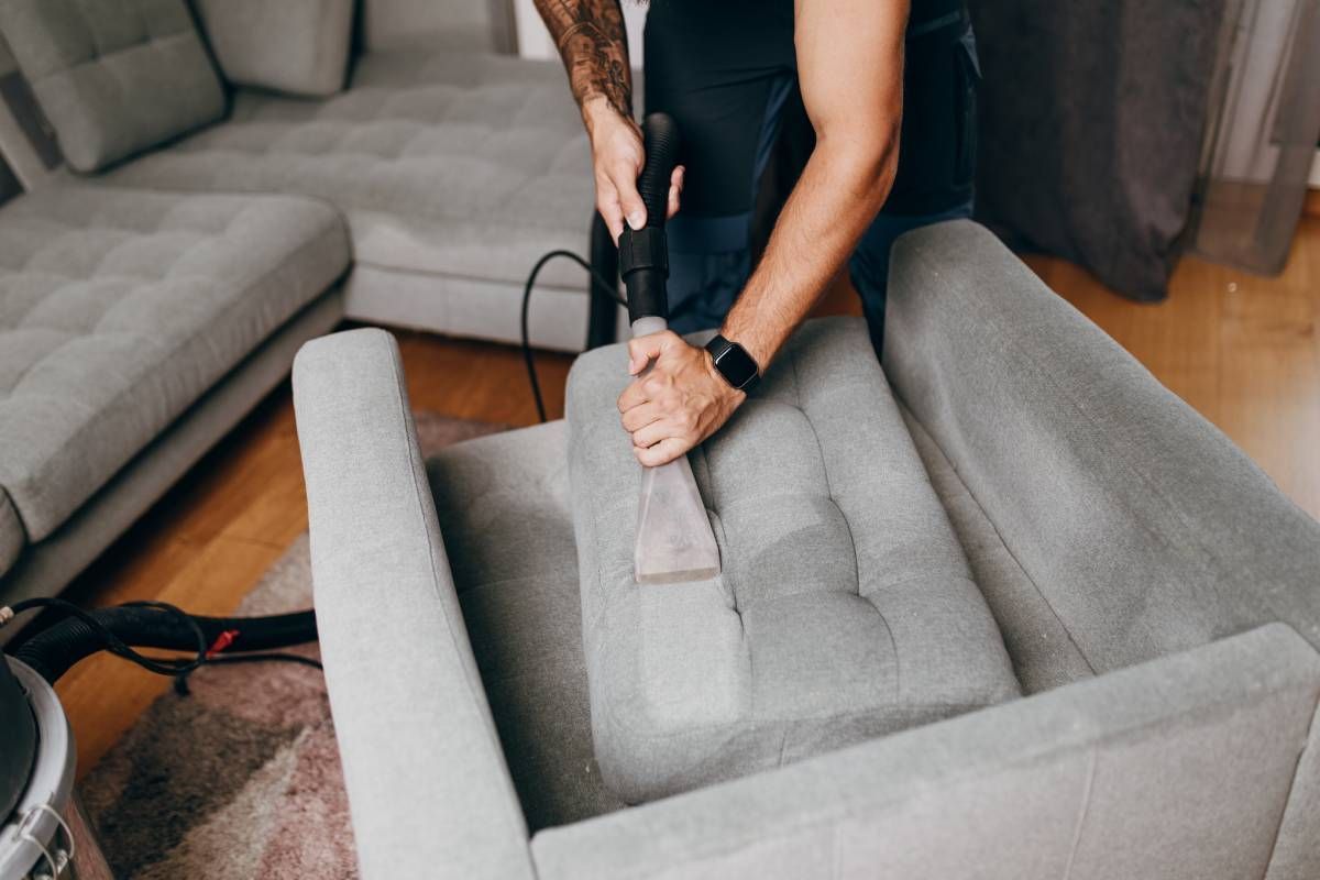 Sofas and chairs being cleaned by a professional near Benecia, California (CA)