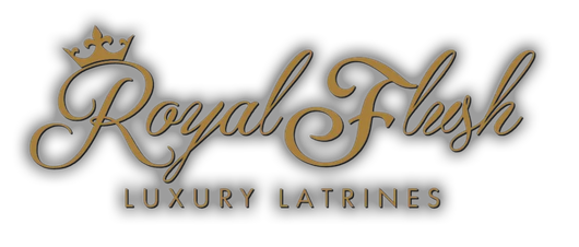 Logo for "Royal Flesh Luxury Latrines" with a golden crown and fancy script.