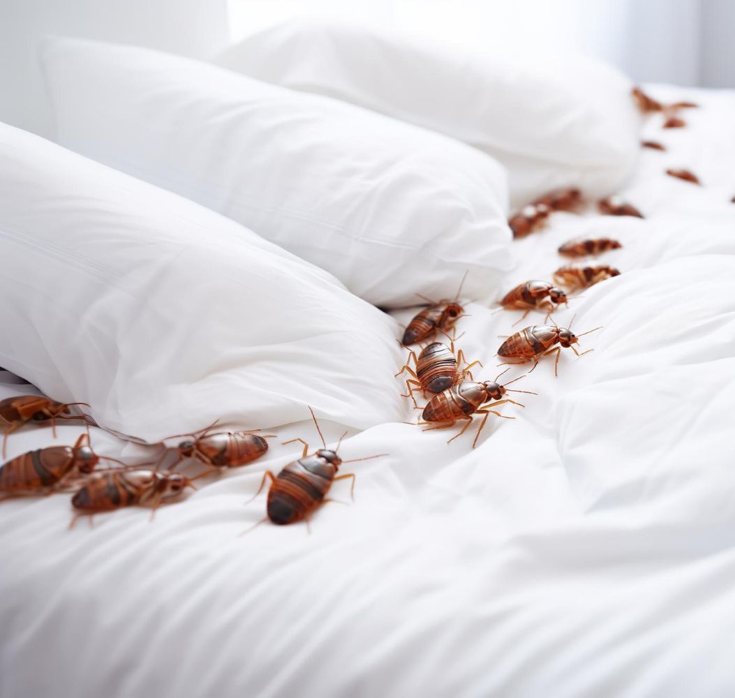 Bedbugs on a bed