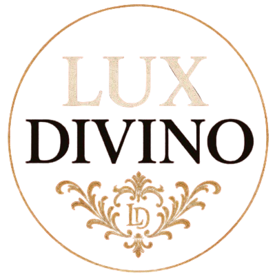Un logo lux divino con bordo dorato