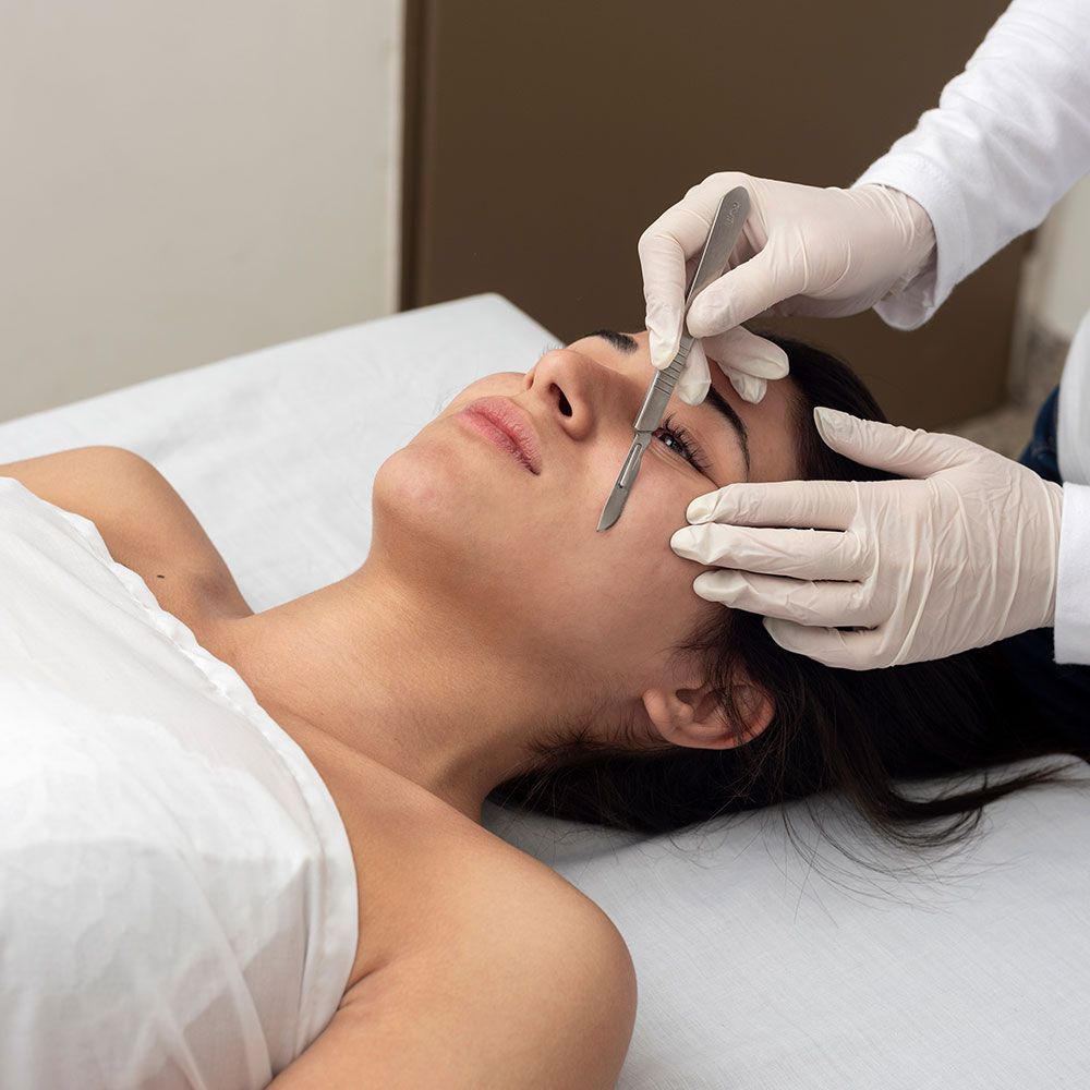 Woman having a Dermaplaning Procedure