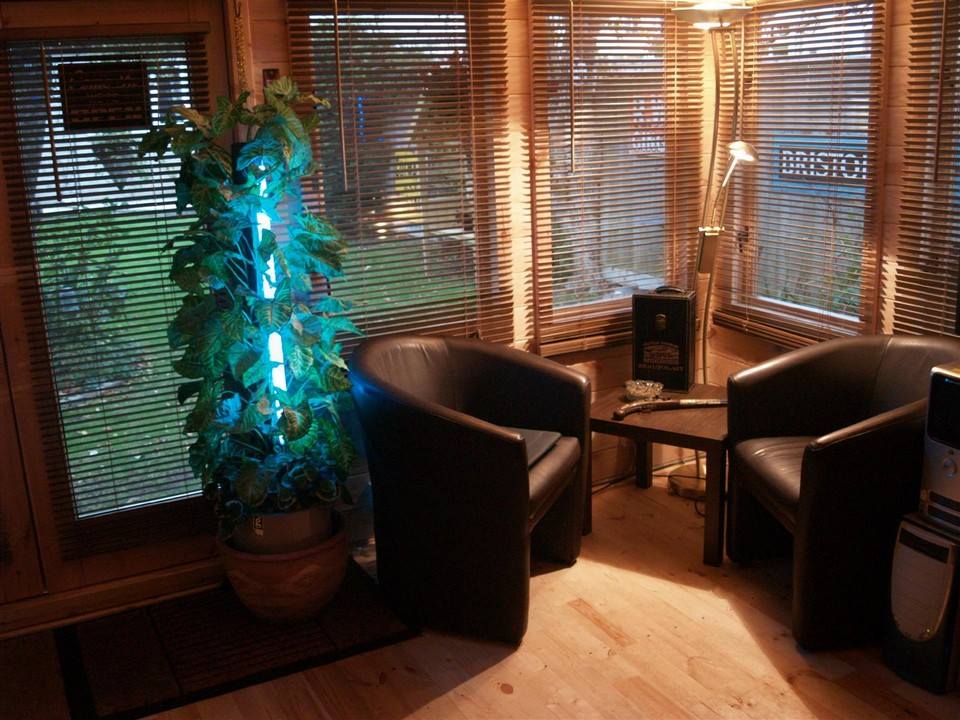 reception area in a garden office