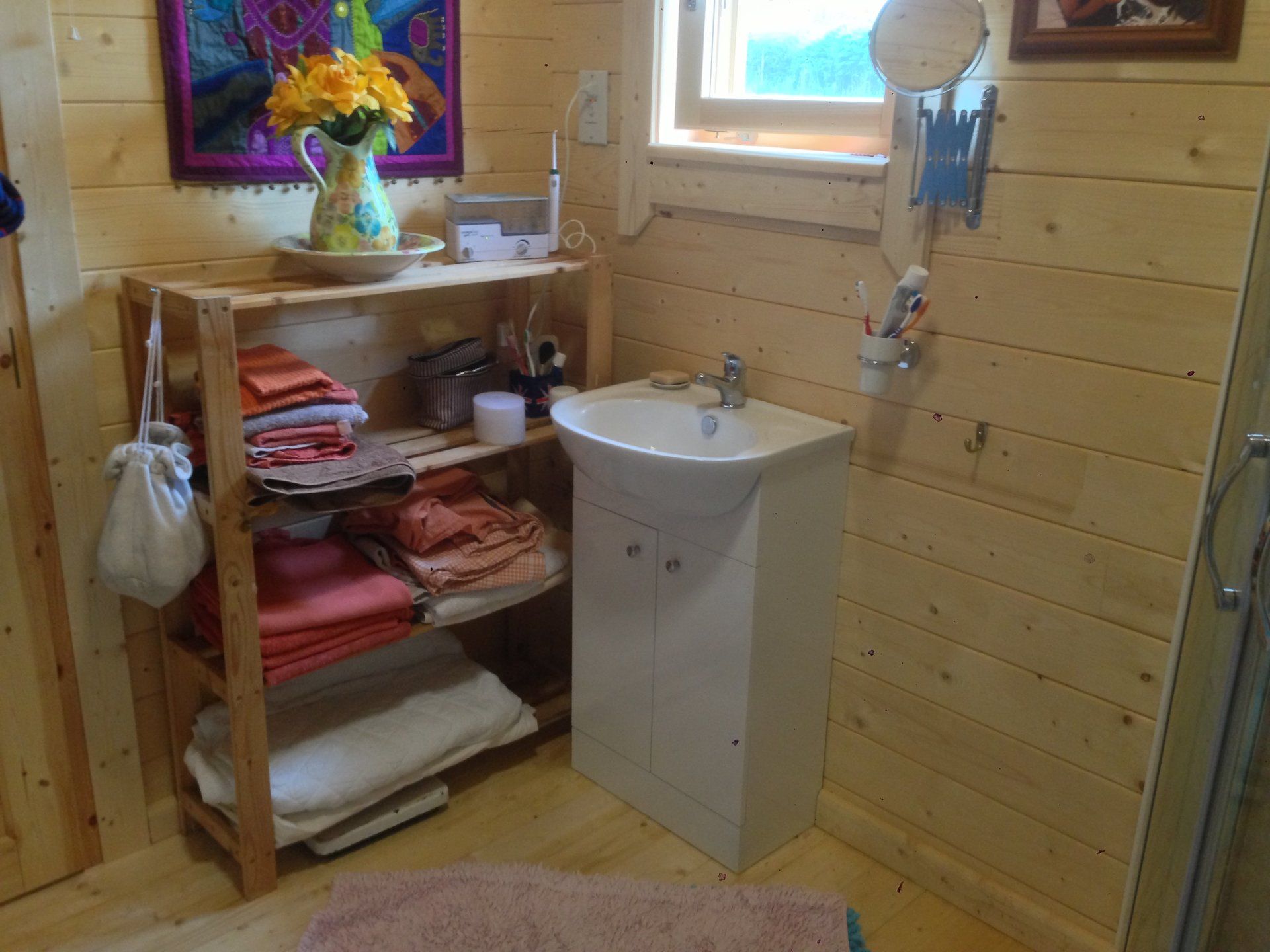 sink area in a residential log home