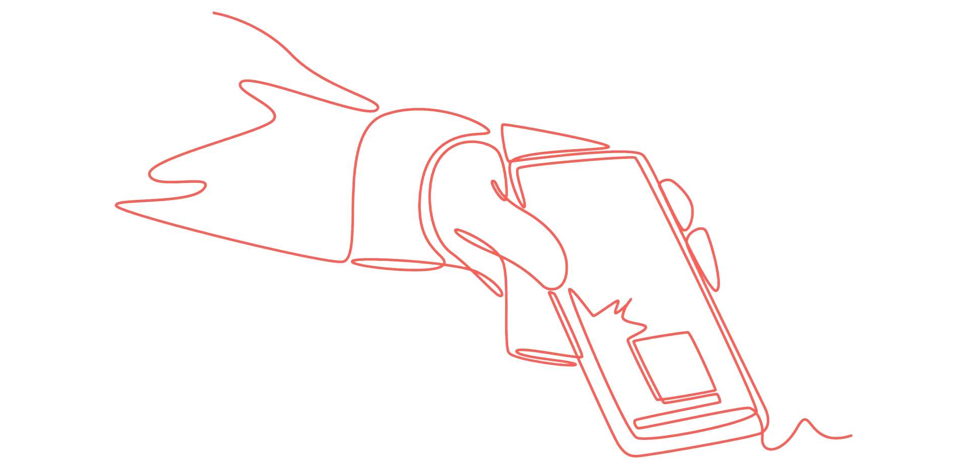 Guest getting ticket scanned at event single line drawing