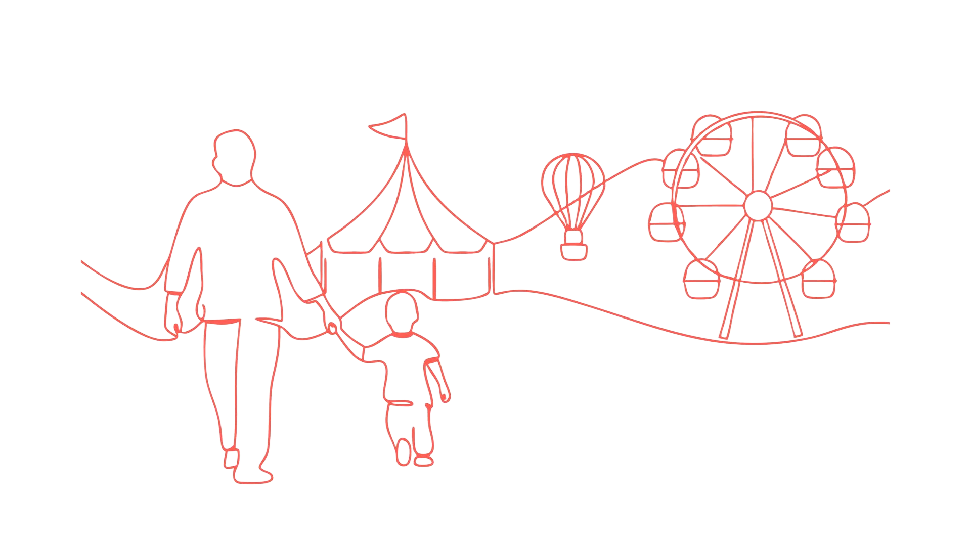 Line drawing of five people standing together, arms around each other.