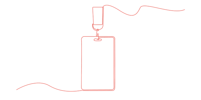line drawing of a convention lanyard