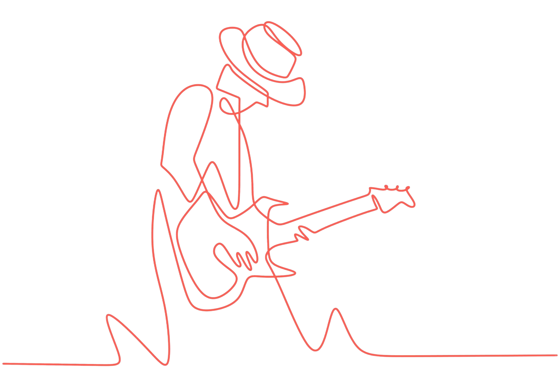 Two people looking at a laptop screen. One is leaning over the other's shoulder. Orange outline on white background.