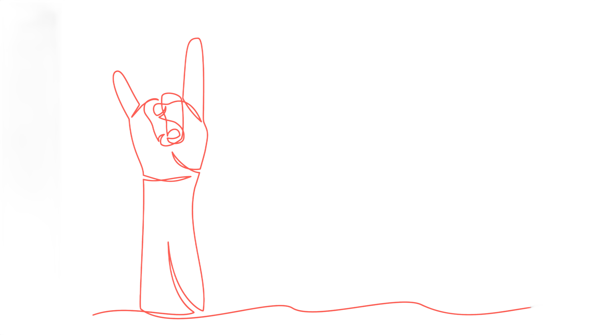 Outline of a hand making the 