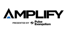 The amplify logo is presented by pulse evangelism.