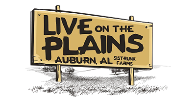 A sign that says live on the plains on it