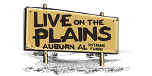 A sign that says live on the plains on it