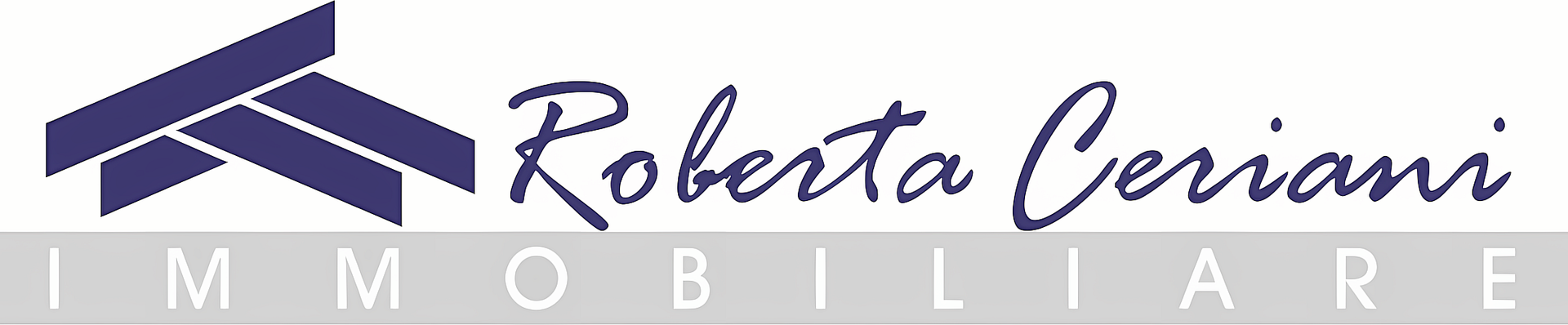 Logo per l'agenzia immobiliare Roberta Ceriani. Presenta un'immagine che ricorda un tetto e il nome dell'azienda, con la scritta