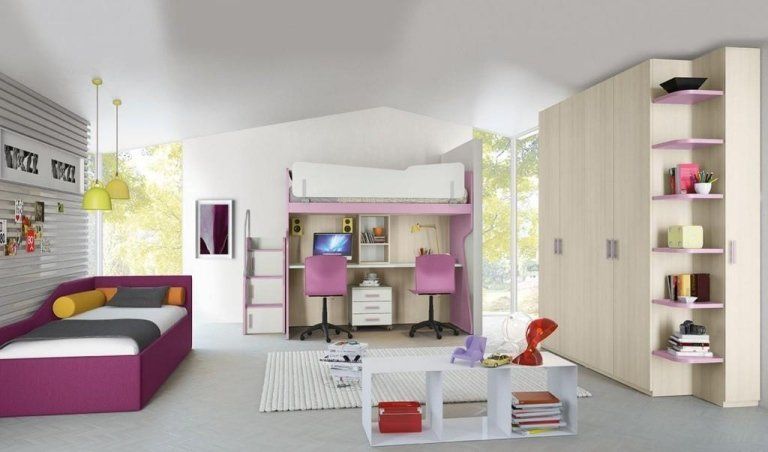 Cameretta con vano scrivania a muro