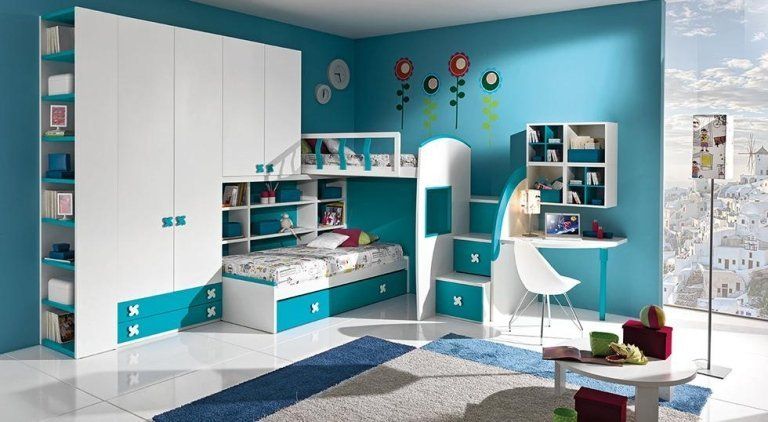 Cameretta bianca e azzurra