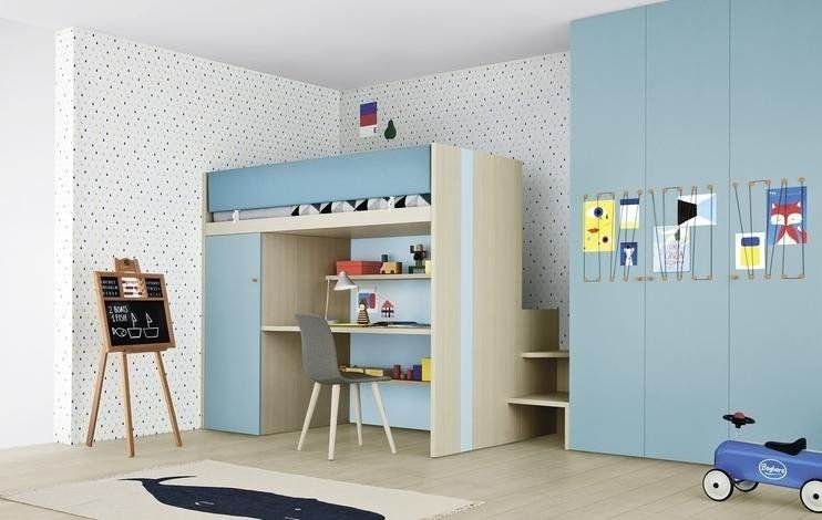 Scrivania e letto a soppalco