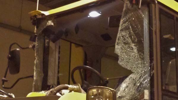 Volvo with broken windshield