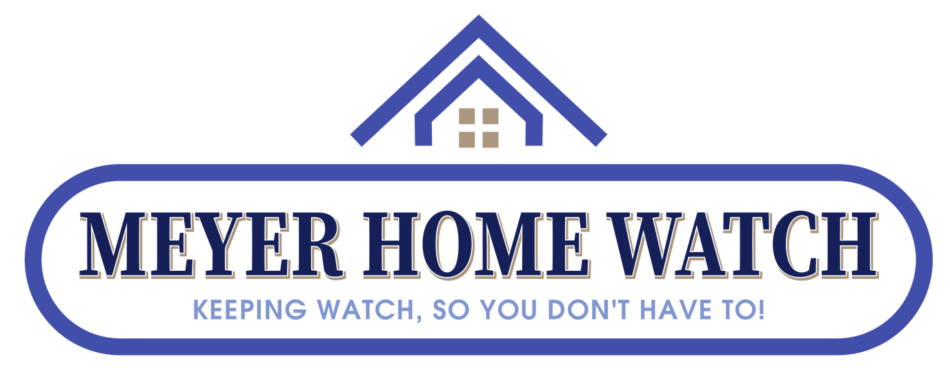 A logo for meyer home watch keeping watch , so you don 't have to !