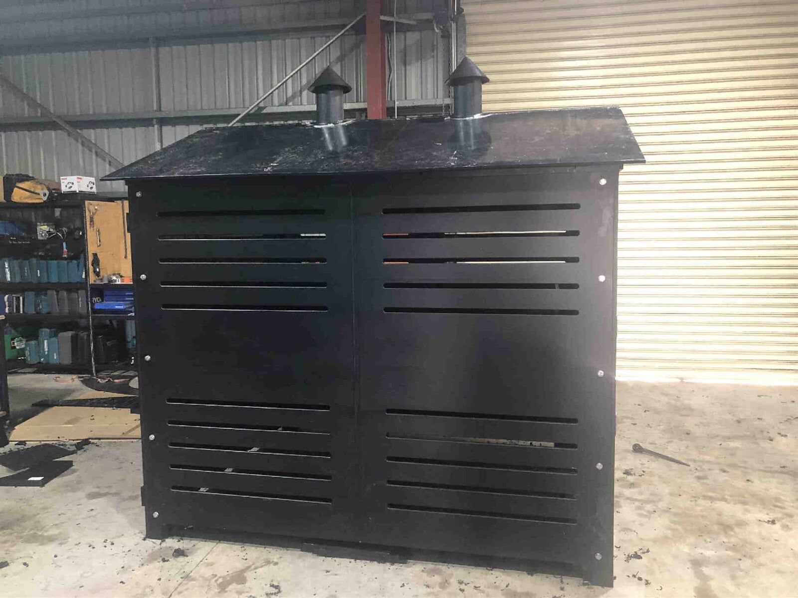 Black Metal Shed — Plastic Fabrication in Yarrawonga, NT