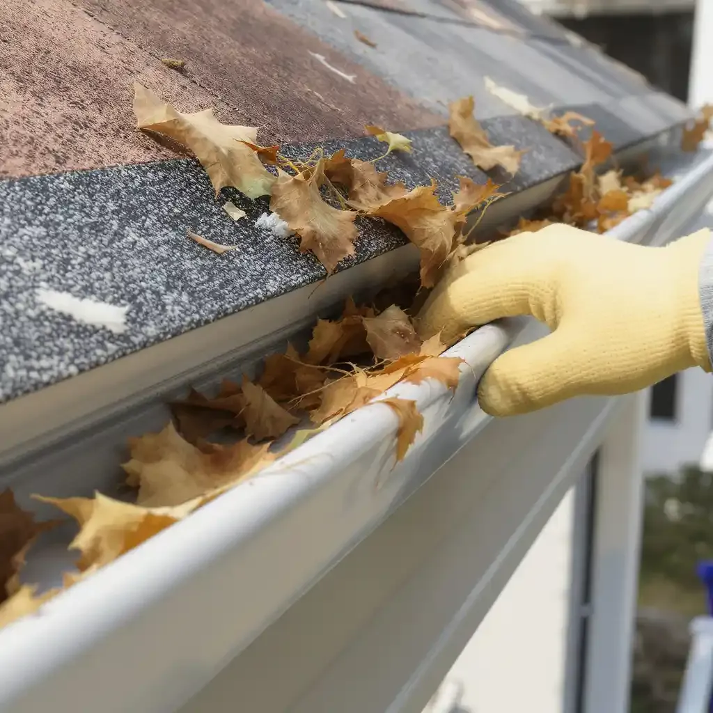 Leaf removal and clearing of any other obstructions to the gutter