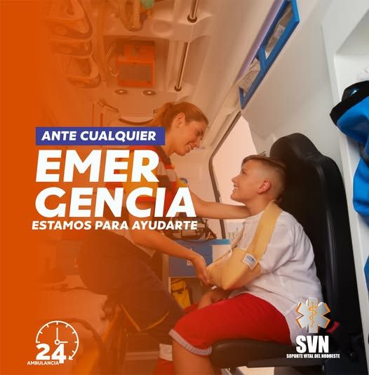 A poster that says ' ante cualquier emergencia estamos para ayudarte ' on it