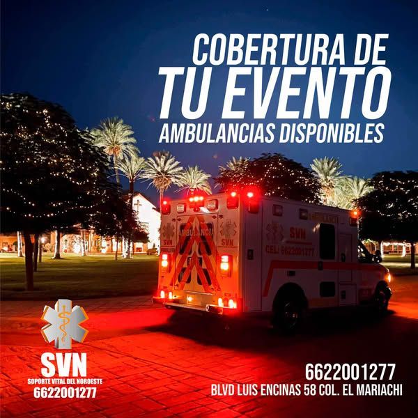 Un anuncio de ambulancia dice cobertura de tu evento