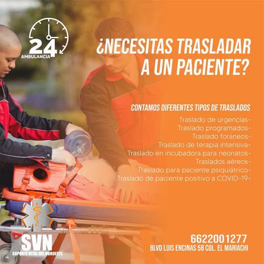 A poster that says ' necesitas trasladar a un paciente ' on it