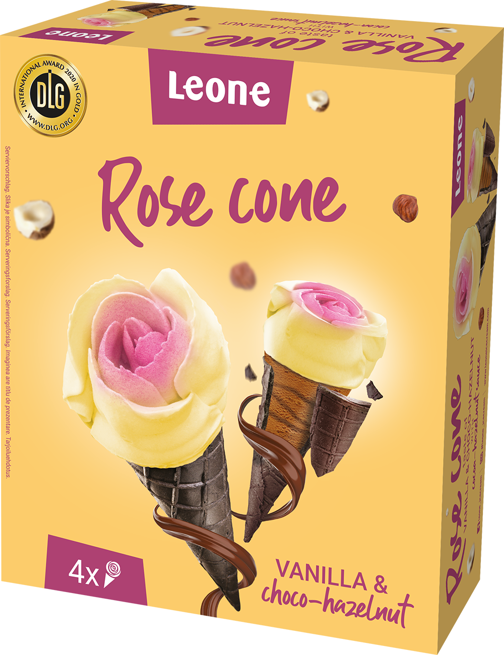 LEONE Rose cone vanilja in lešnik