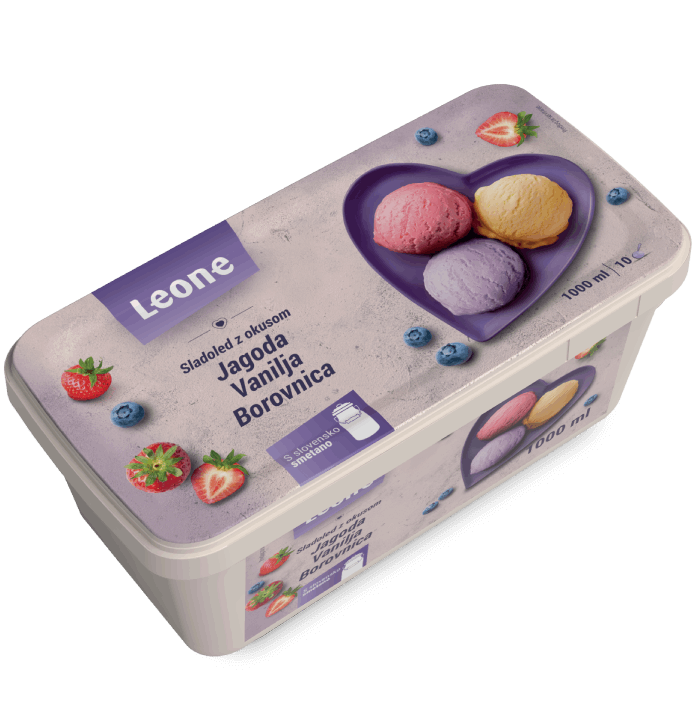 LEONE banjica jagoda, vanilja in borovnica