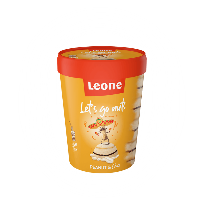 a blue container of leone sorbet lemon and vodka