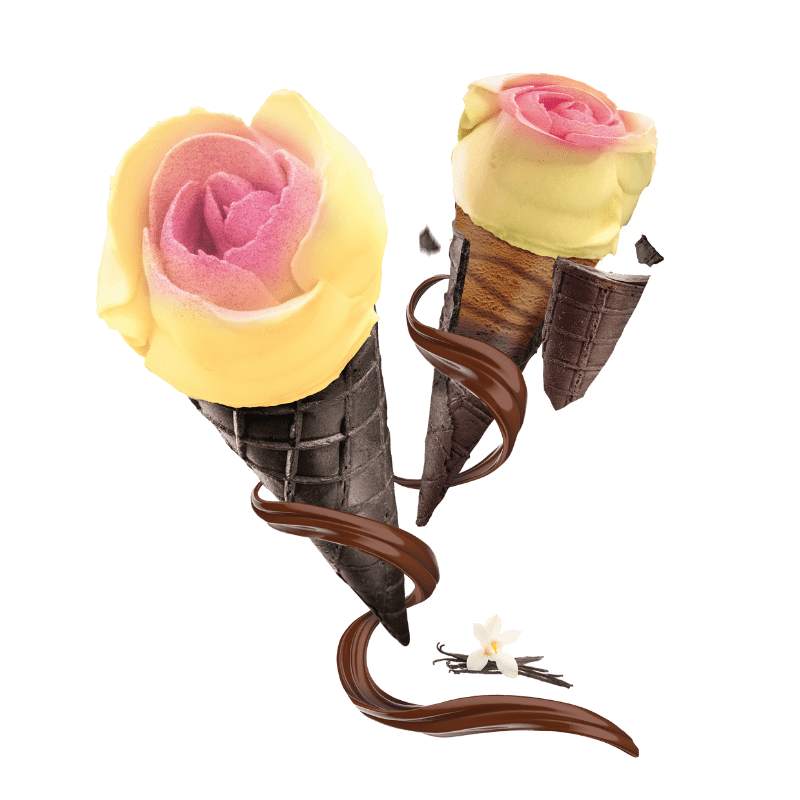 Dva korneta Leone Rose cone